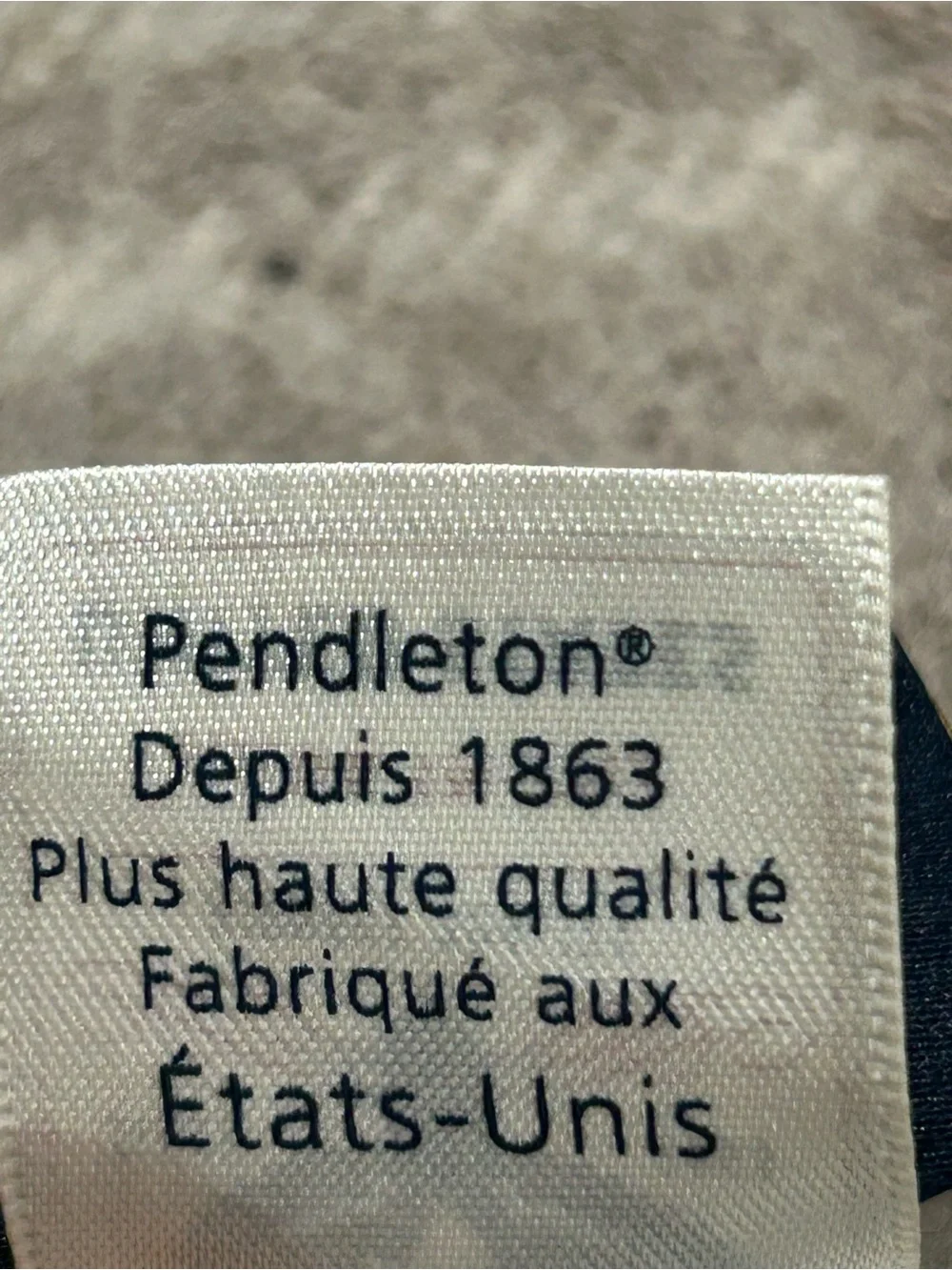 Pendleton Cream Blanket with Brown Stripe Accents 100% Wool